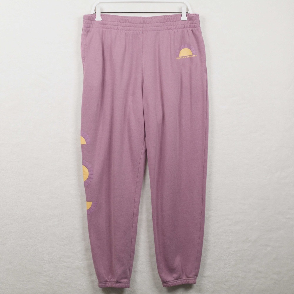 SPIRITUAL GANGSTER Find Joy In The Journey Graphic Jogger Sweatpants Mauve Sz XL